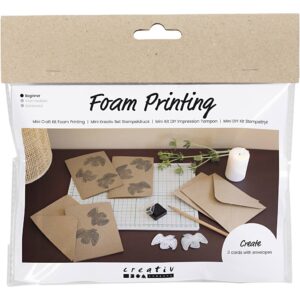 977721 Creativ Company Mini Hobbyset Foam Druk Kaart met duiven beige