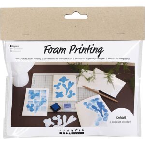 977722 Creativ Company Mini Hobbyset Foam Druk Kaart met dessin wit off white