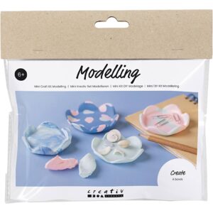 977731 Creativ Company Mini Hobbyset Boetseren Kommen pastel blauw lichtroze