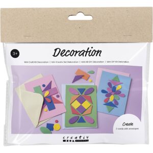 977732 Creativ Company Mini Hobbyset Decoratie Versierde kaarten blauw groen roze