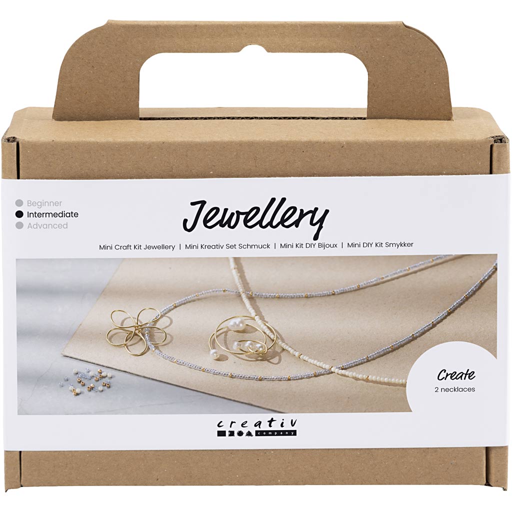 977750 Creativ Company Mini Hobbyset Sieraden Halsketting met hanger met metaaldraad verguld