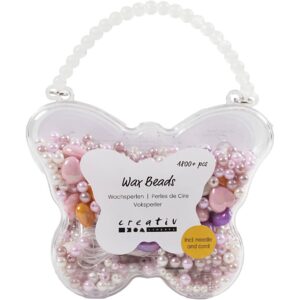 977752 Creativ Company Waskralen 13-25 mm pastel orange lichtroze lichtpaars parelmoer 127 gr
