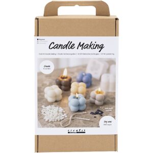 977756 Creativ Company Hobbyset Kaarsen Maken Bubble sojakaars beige lichtblauw cr?me