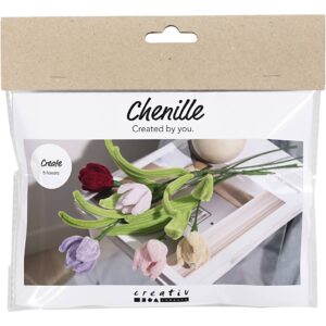 977760 Creativ Company Mini Hobbyset Bloemen van Chenilledraad Tulpen diverse kleuren