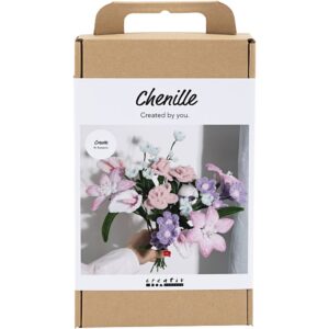 977761 Creativ Company Hobbyset Bloemen van Chenilledraad Bloemen pastelkleuren