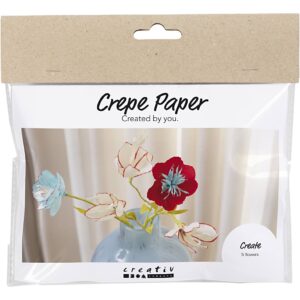 977762 Creativ Company Mini hobbyset cr?pepapier Bloemen van cr?pepapier pastelkleuren