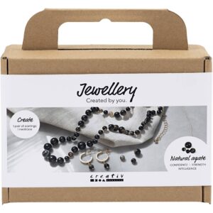 977799 Creativ Company Mini Hobbyset Sieraden Halsketting en oorbellen zwart wit
