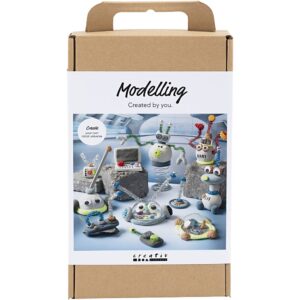 977808 Creativ Company Hobbyset Boetseren Robot blauw grijs rood verzilverd