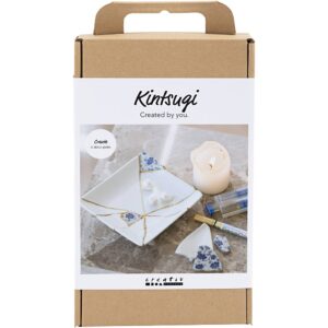 977815 Creativ Company Hobbyset Kintsugi Schaal blauw goud wit