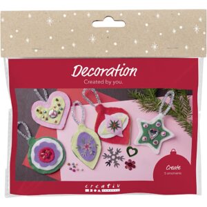 977833 Creativ Company Mini Hobbyset Decoratie Vilten kerstdecoraties diverse kleuren