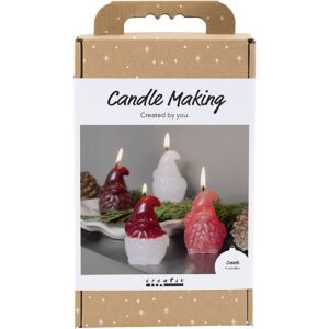 977853 Creativ Company Hobbyset Kaarsen Maken Kerstman mat transparant rood