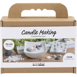 977858 Creativ Company Mini Hobbyset Kaarsgieten Schelpen grijs off white