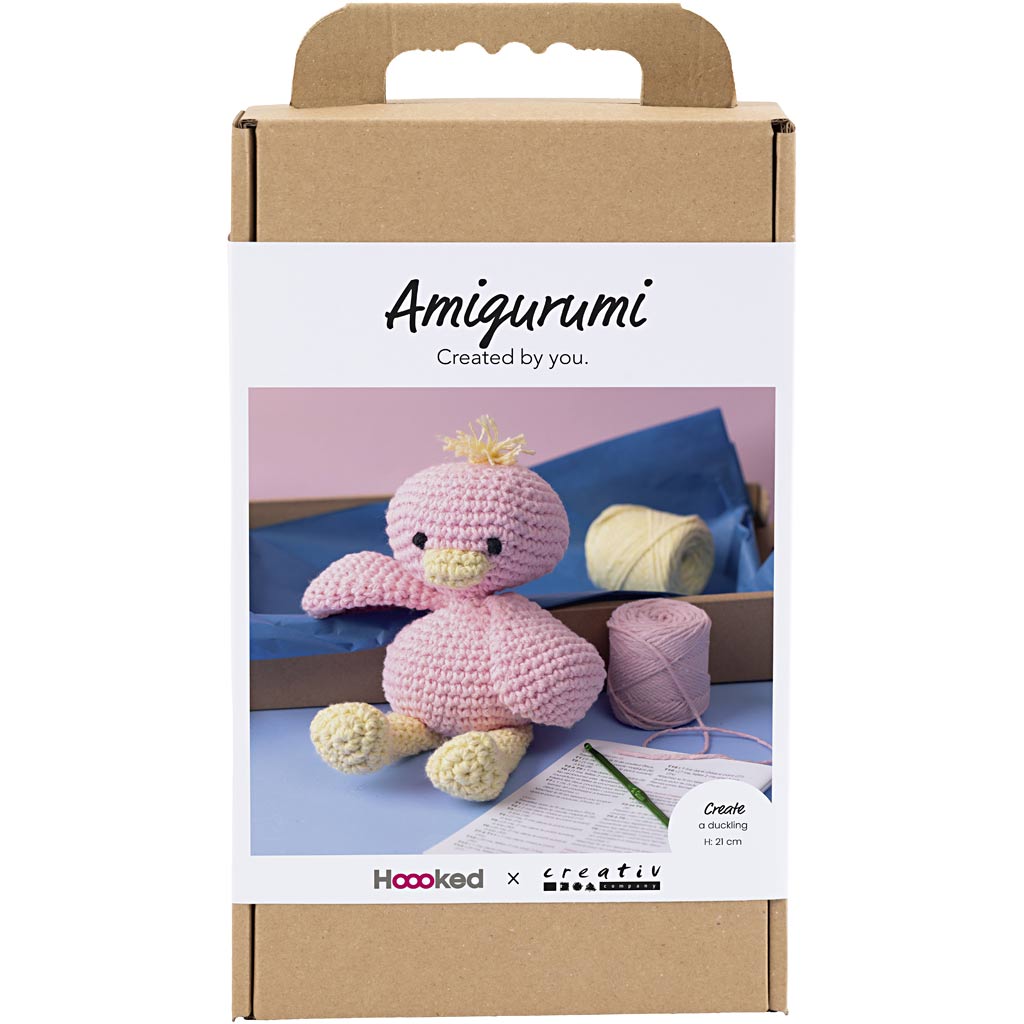 977865 Creativ Company Amigurumi hobbyset Eendje lichtroze lichtgeel