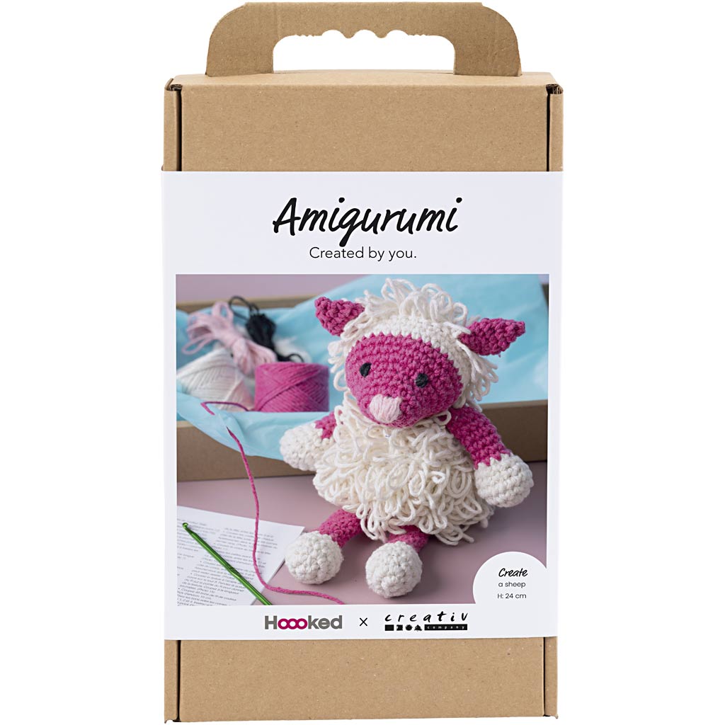 977868 Creativ Company Amigurumi hobbyset Schaap roze off white