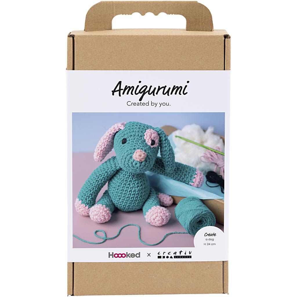 977870 Creativ Company Amigurumi hobbyset Puppy pastel roze dark turquoise