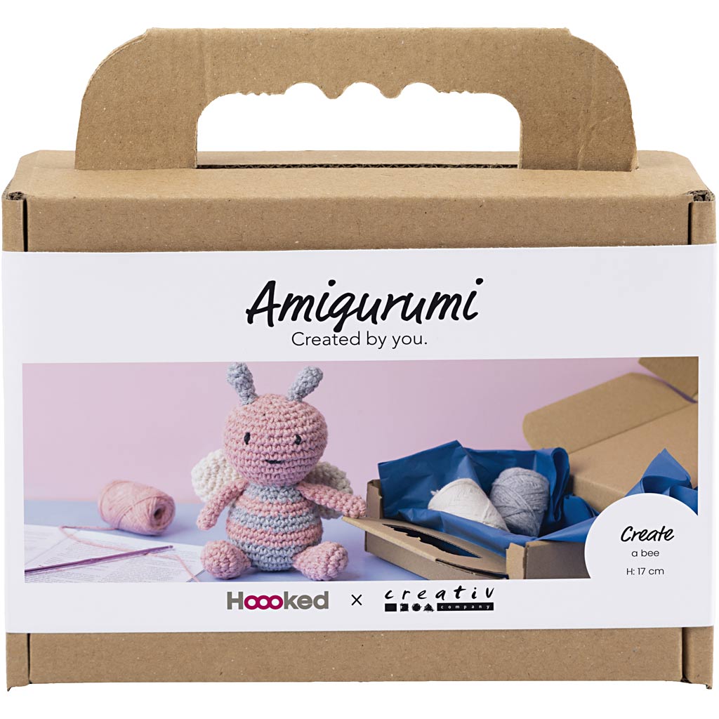 977874 Creativ Company Amigurumi hobbyset Honingbij pastelkleuren