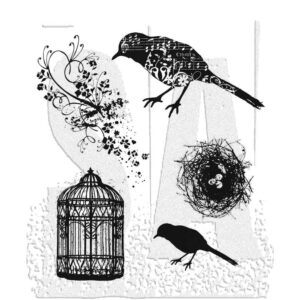 CMS069 Tim Holtz Cling Rubber Stamp Artful Flight