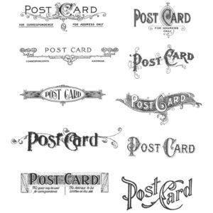 CMS099 Tim Holtz Cling Rubber Stamp Postcards