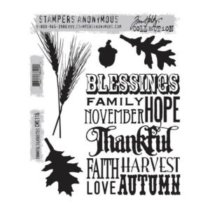 CMS116 Tim Holtz Cling Rubber Stamp Thankful Silhouettes