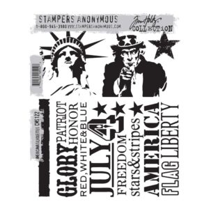 CMS122 Tim Holtz Cling Rubber Stamp American Silhouettes