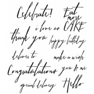 CMS 219 Tim Holtz Cling Rubber Stamp Set Handwritten Sentiments