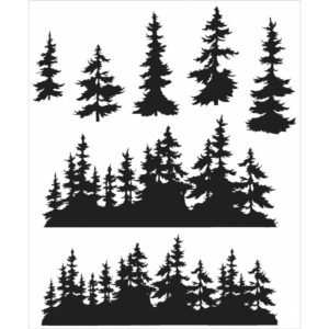 CMS244 Tim Holtz Cling Rubber Stamp Tree Line