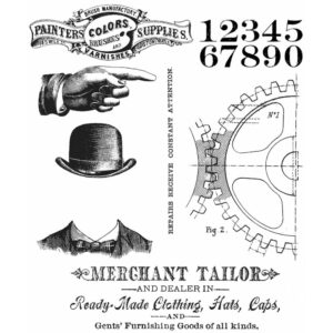 CMS 267 Tim Holtz Cling Stamps Dapper