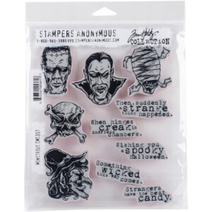 CMS 307 Tim Holtz Cling Stamps Monstrous 7"X 8.5"