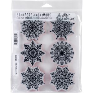 CMS 319 Tim Holtz Cling Stamps Swirly Snowflakes