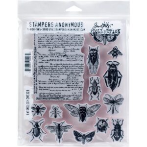 CMS 328 Tim Holtz Cling Stamps Entomology 7"X8.5"