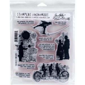 CMS 329 Tim Holtz Cling Stamps Theories 7"X8.5"