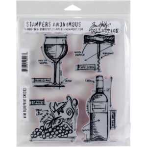 CMS 333 Tim Holtz Cling Stamps Wine Blueprint 7"X8.5