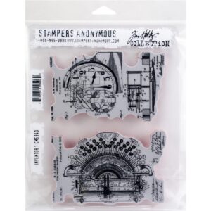 CMS340 Tim Holtz Cling Rubber Stamp Inventor 1