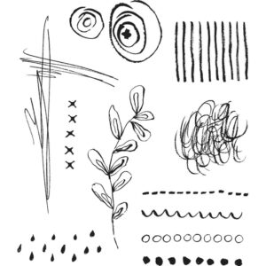 CMS 363 Tim Holtz Cling Stamps Media Marks #2  7"X8.5"