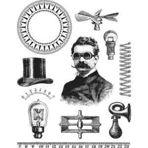 CMS 373 Tim Holtz Cling Stamps The Professor 7"X8.5"