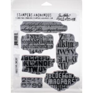 CMS 397 Tim Holtz Cling Stamps Faded Type 2 7"X8.5"