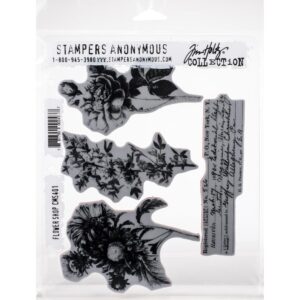 CMS401 Tim Holtz Cling Stamps Flower Shop 7"X8.5"