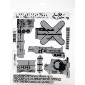 CMS 404 Tim Holtz Cling Stamps Glitch 2 7"X8.5"