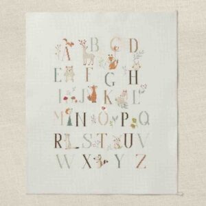 DMC borduurkit Alfabet & Dieren merklap