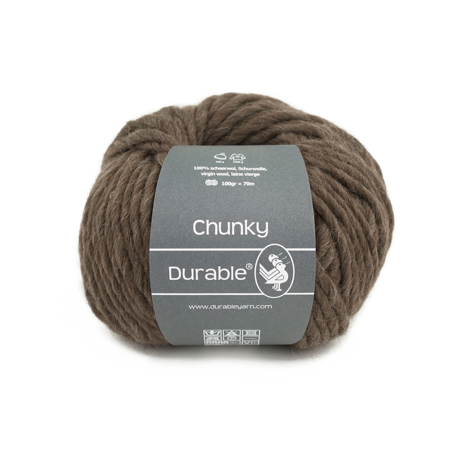 Durable Chunky Wool brei- en haakgaren 2230 Dark brown