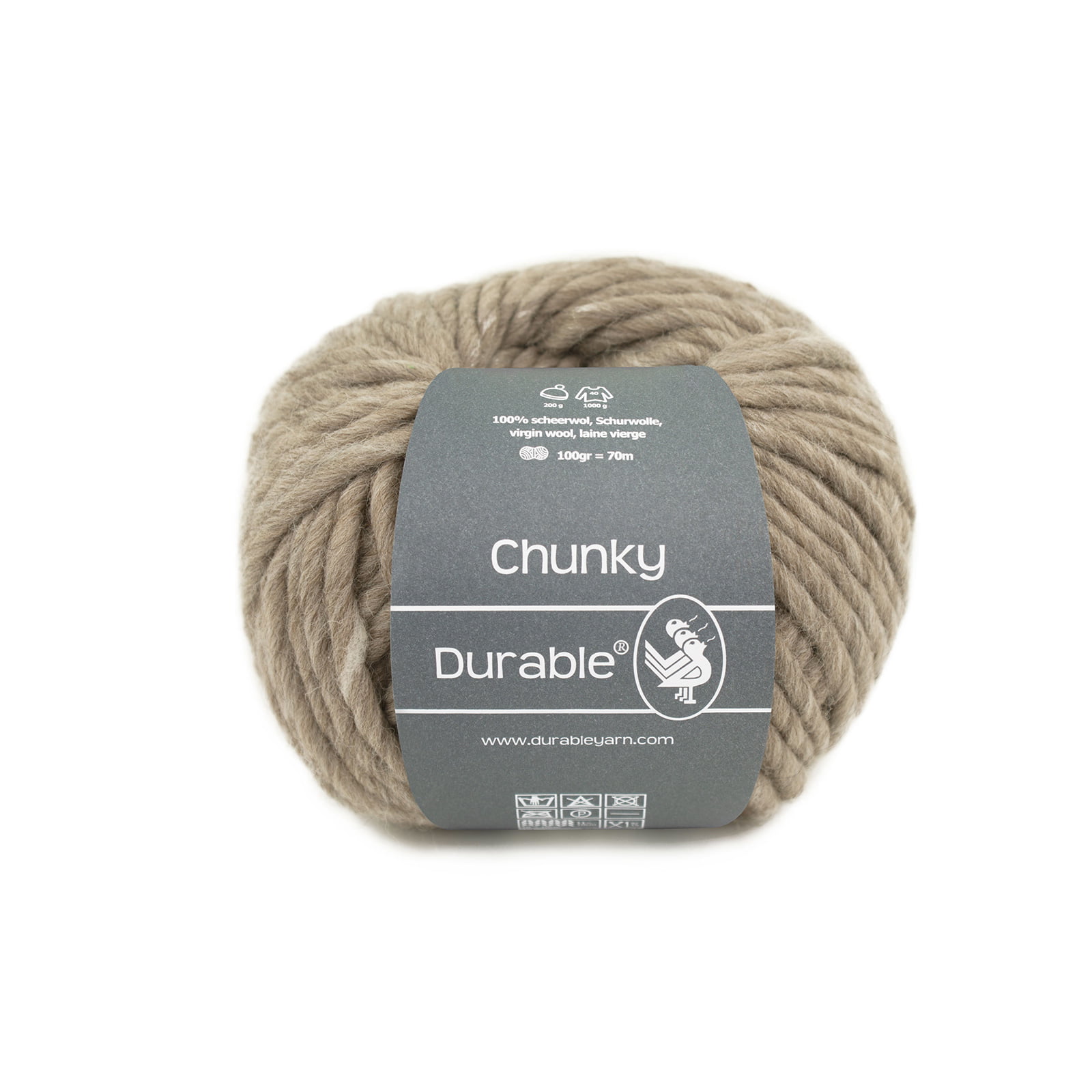 Durable Chunky Wool brei- en haakgaren 340 Taupe