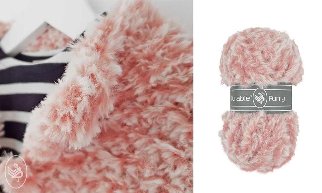 Durable Furry brei- en haakgaren 225 Vintage Pink - Afbeelding 2