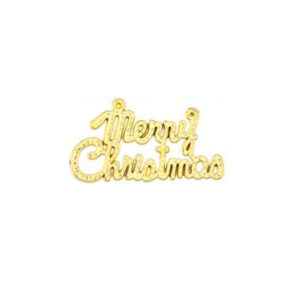 Kerstdecoratie Merry christmas tekst 7cm Goud