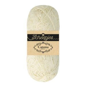 Scheepjes Catona Shine 50g - 105-G Bridal White - Gold