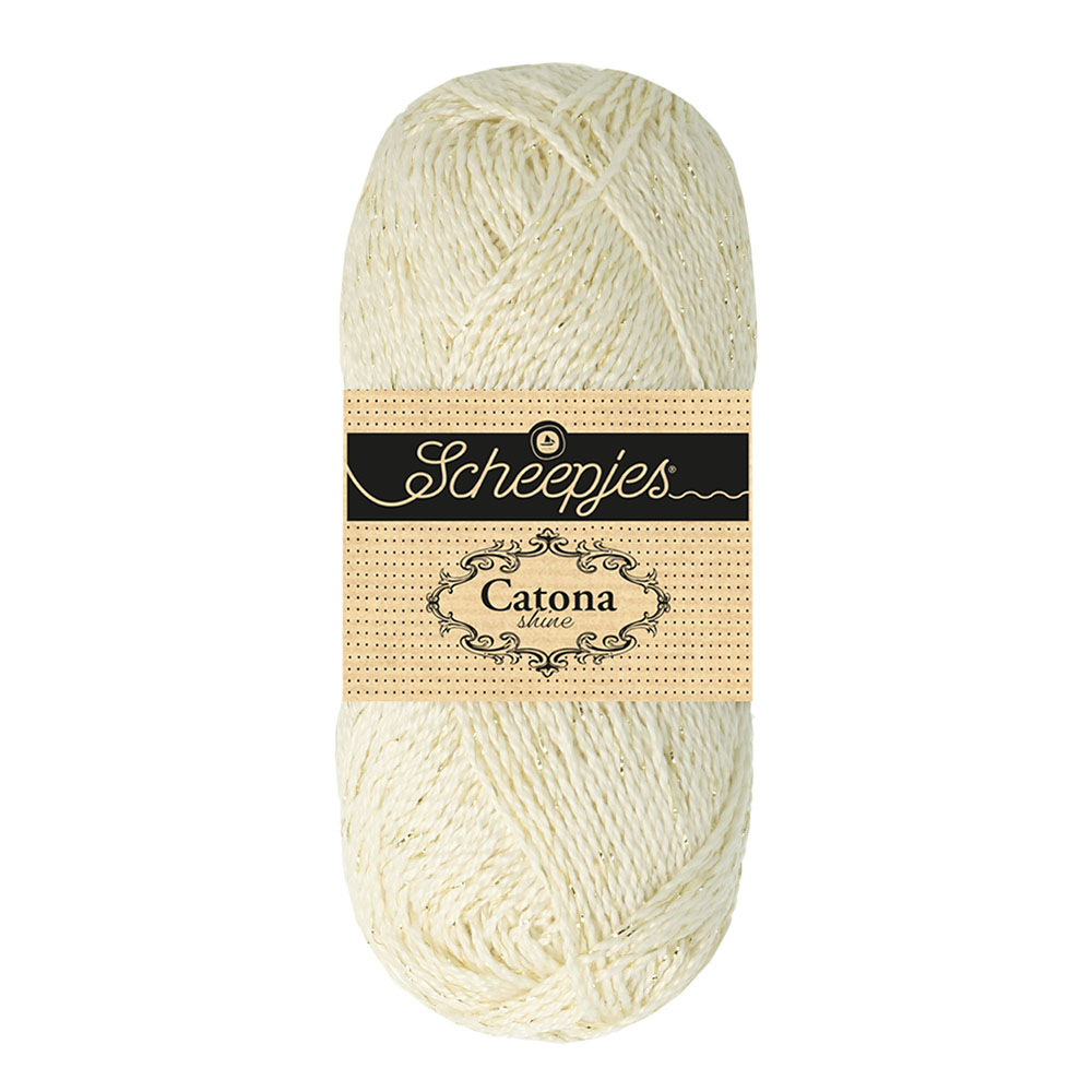 Scheepjes Catona Shine 50g - 105-G Bridal White - Gold