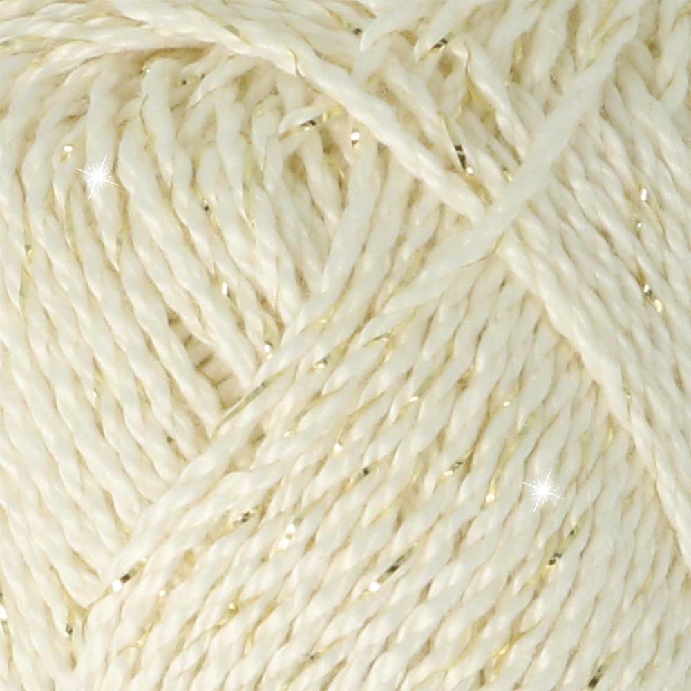 Scheepjes Catona Shine 50g - 105-G Bridal White - Gold - Afbeelding 2