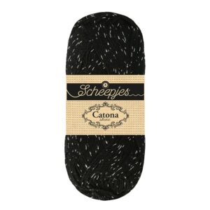 Scheepjes Catona Shine 50g - 110-S Jet Black - Silver