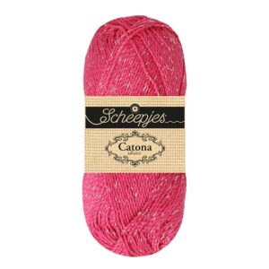 Scheepjes Catona Shine 50g - 114-S Shocking Pink  - Silver