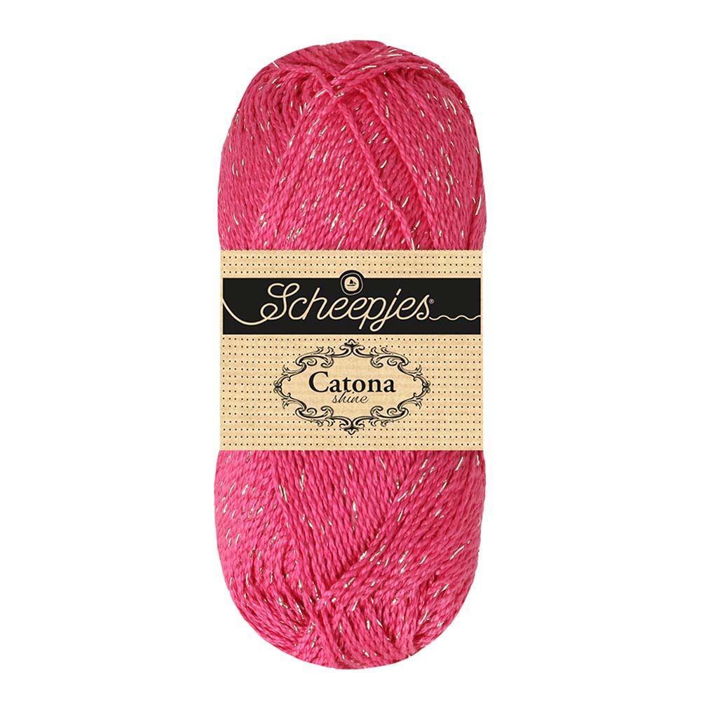 Scheepjes Catona Shine 50g - 114-S Shocking Pink - Silver