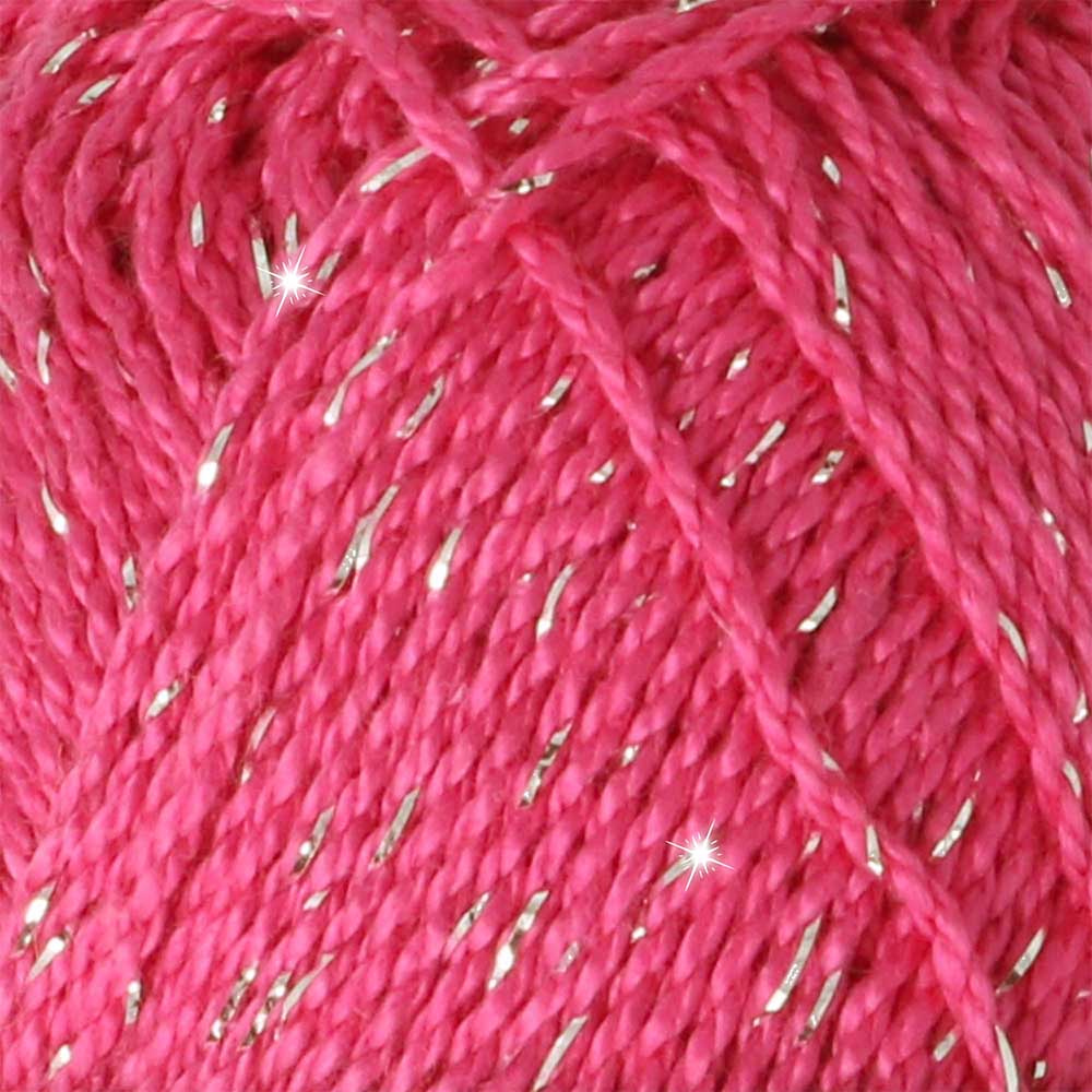 Scheepjes Catona Shine 50g - 114-S Shocking Pink - Silver - Afbeelding 2